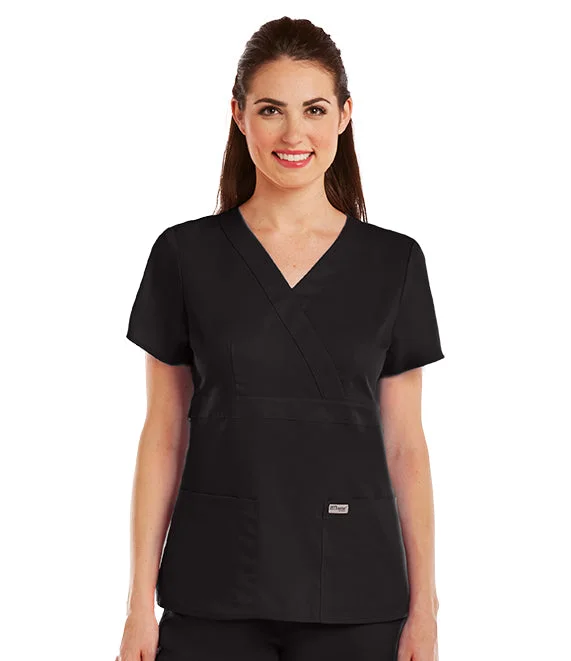 Grey's Anatomy 4153 Classic Women's Mock Wrap Solid Scrub Top