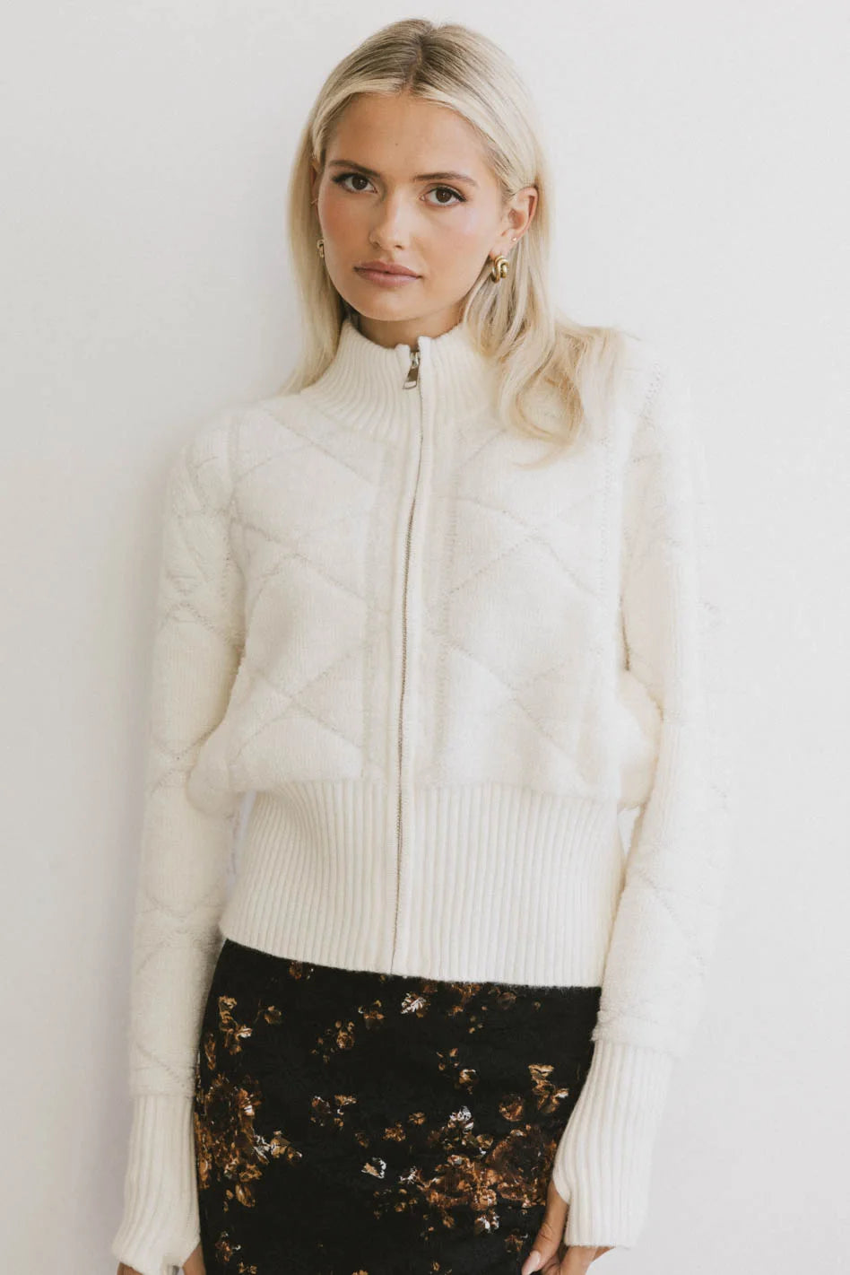 Sheena Quilted Jacket in Ivory - FINAL SALE