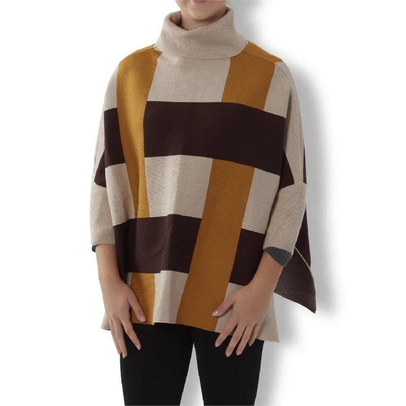 Beige Sleeved Poncho