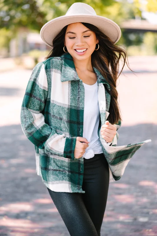 Be Your Best Self Green Plaid Shacket