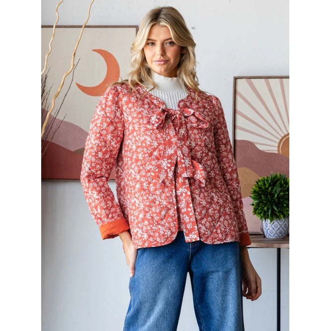 Floral Front Ribbon Jacket