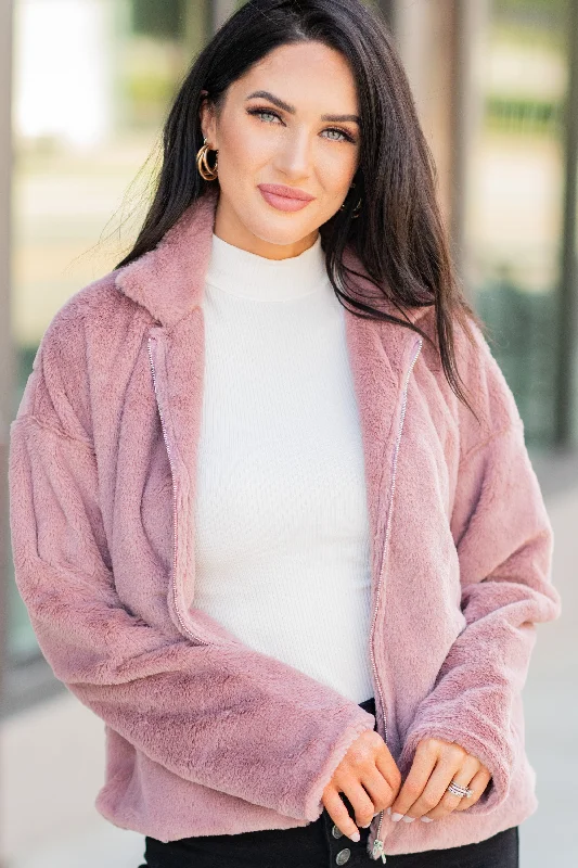 Just What You Need Mauve Pink Teddy Jacket