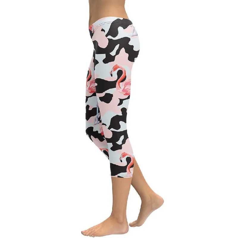 Pink Flamingo Camo Capris