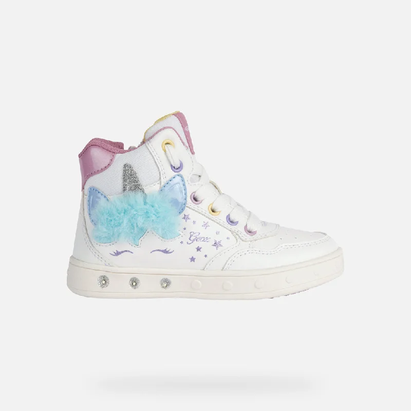 White Skylin Unicorn Light Up High Top Sneakers