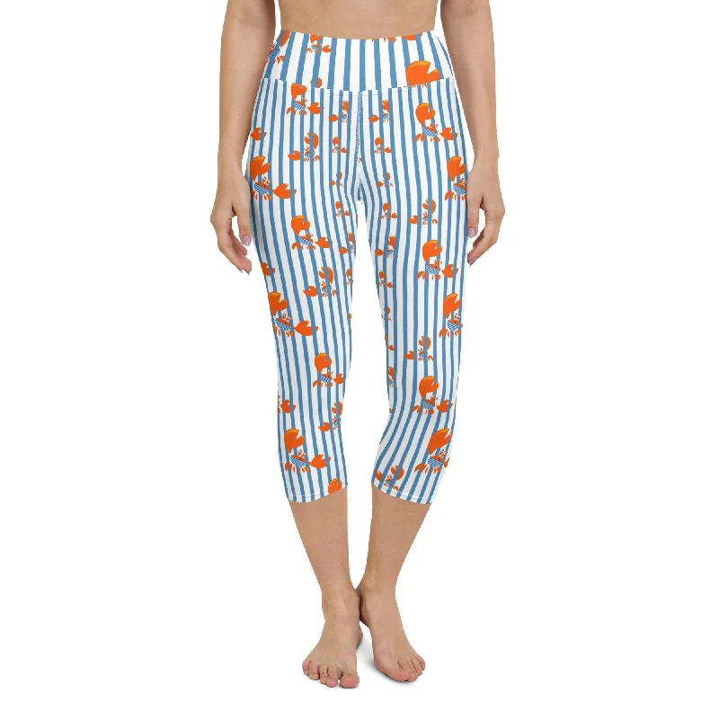 Stripes & Crabs Yoga Capris