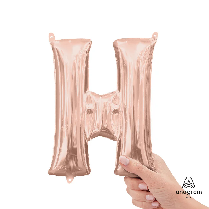 16 inch LETTER H - ANAGRAM - ROSE GOLD (AIR-FILL ONLY)