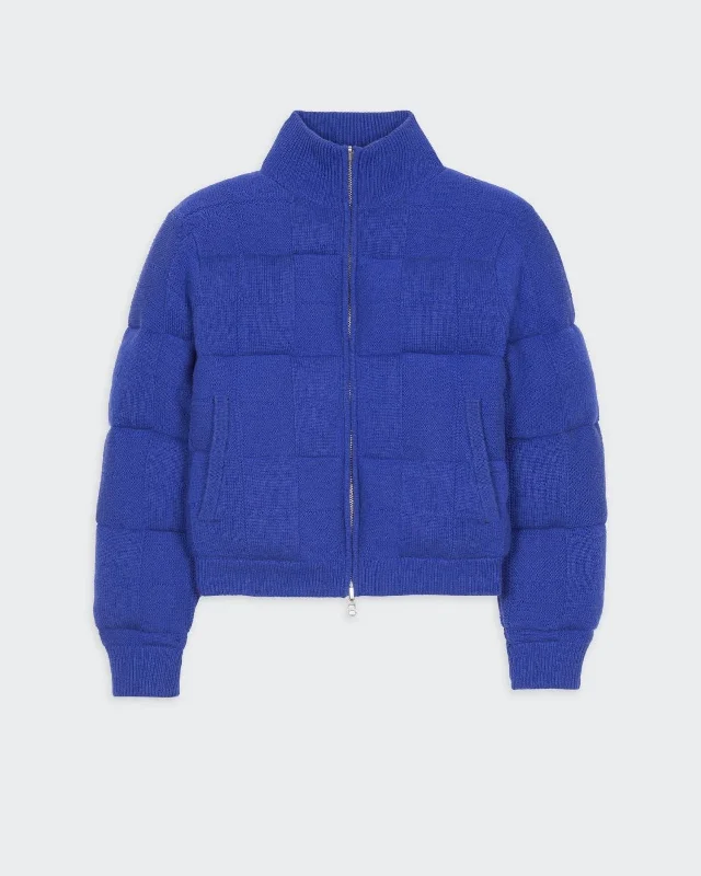 Quilted Puffer Jacket - Cobalt