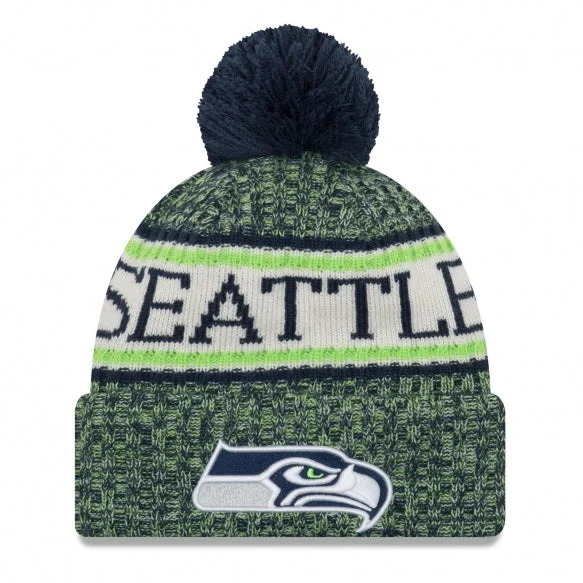 Seattle Seahawks Adult 2018 Sideline Pom Knit Winter Hat