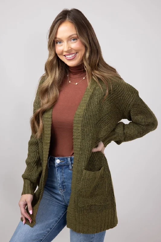 Ribbed Cardigan with Pockets for Women in Winter Vine | LF2S42433-VIN