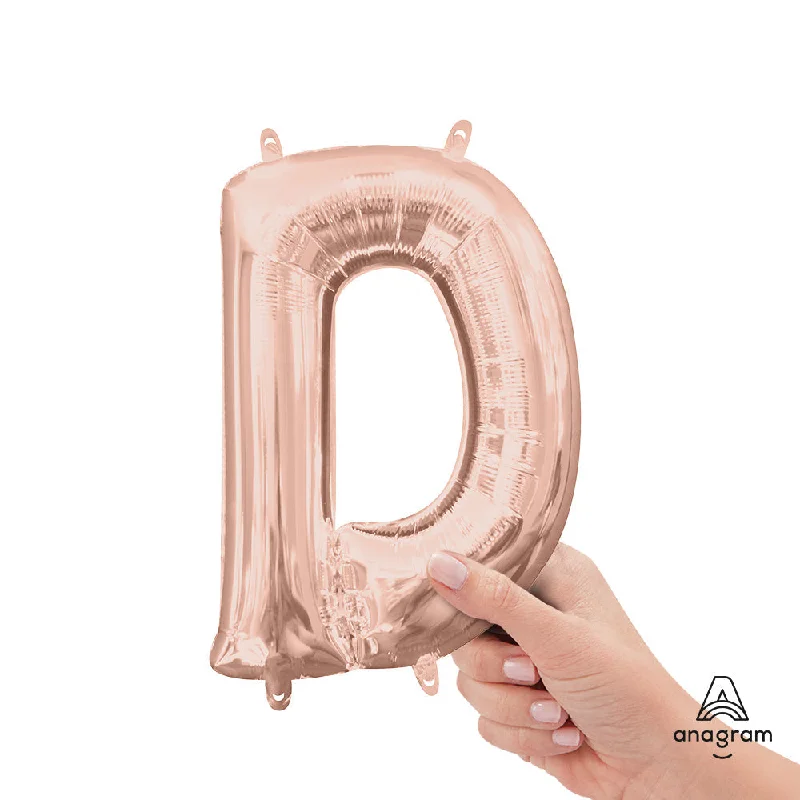 16 inch LETTER D - ANAGRAM - ROSE GOLD (AIR-FILL ONLY)