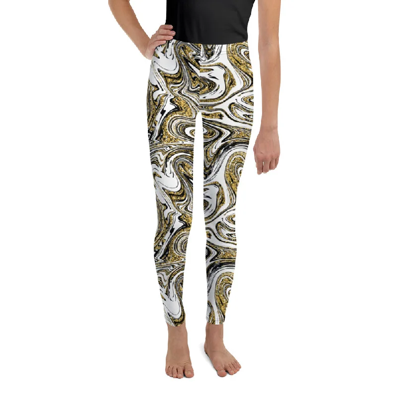 Glitter Print Marble Youth Leggings