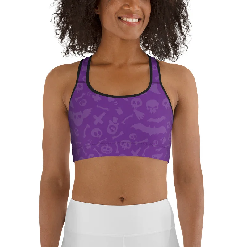 Pumpkin Pocket Halloween Sports Bra