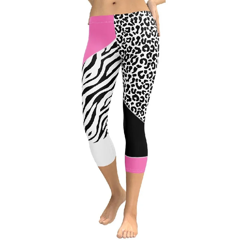 Leopard Color Block Capris