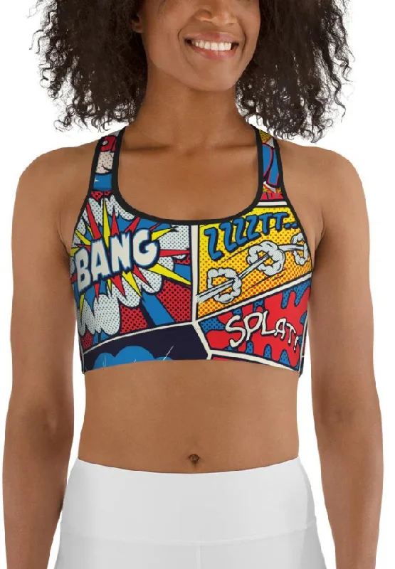 Superhero Comics Sports Bra