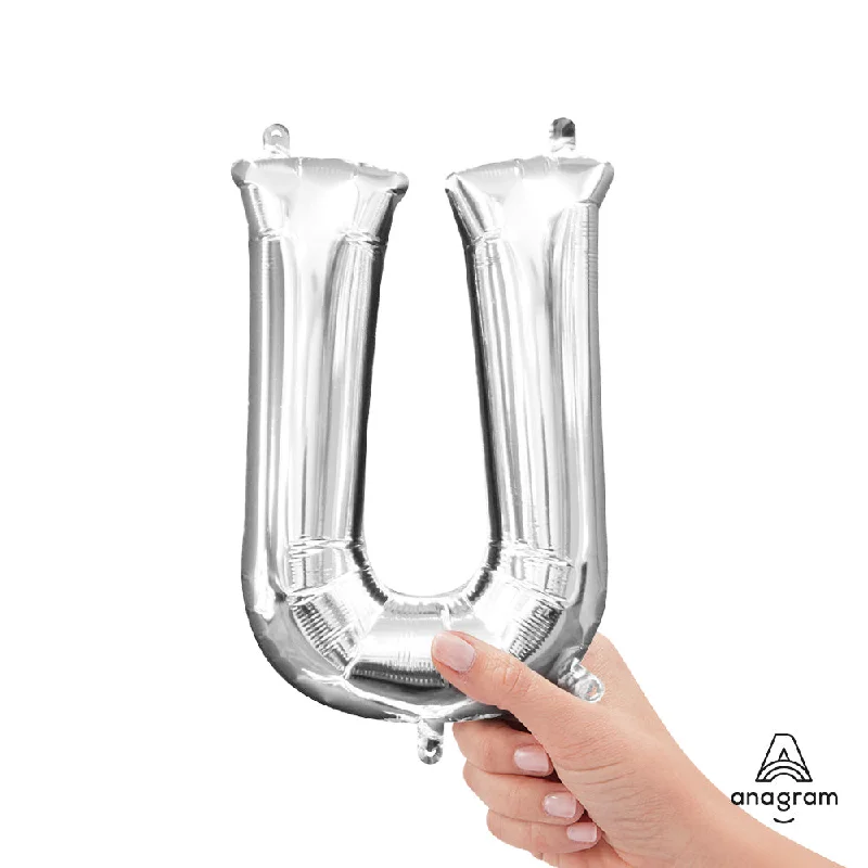 16 inch LETTER U - ANAGRAM - SILVER (AIR-FILL ONLY)