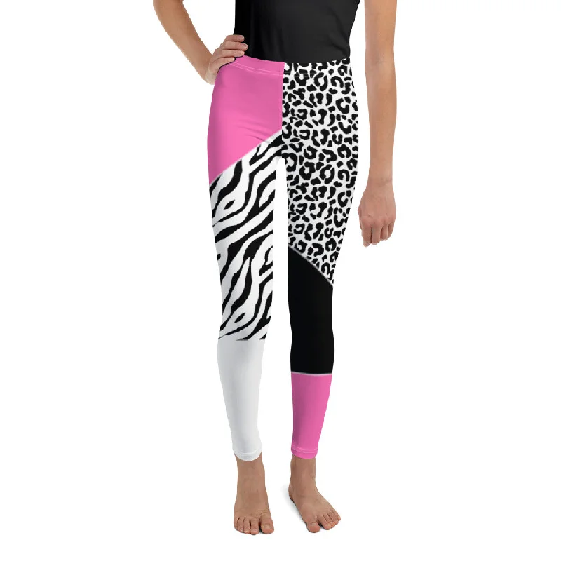 Leopard Color Block Youth Leggings