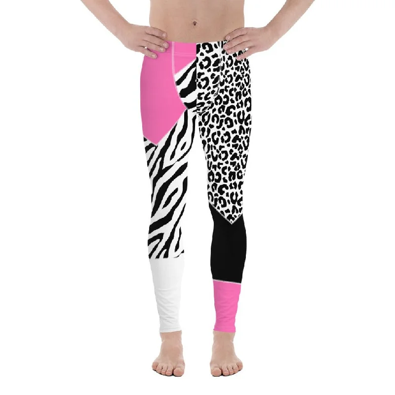 Leopard Color Block Men's Leggings