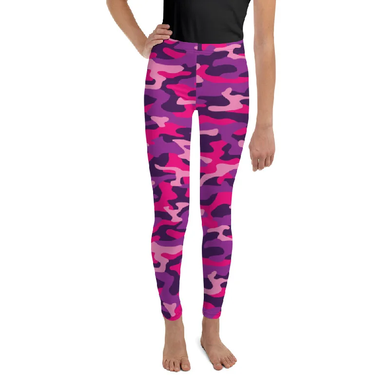 Pink & Purple Camo Youth Leggings