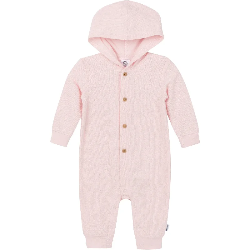 Baby Girls Pink Hooded Romper