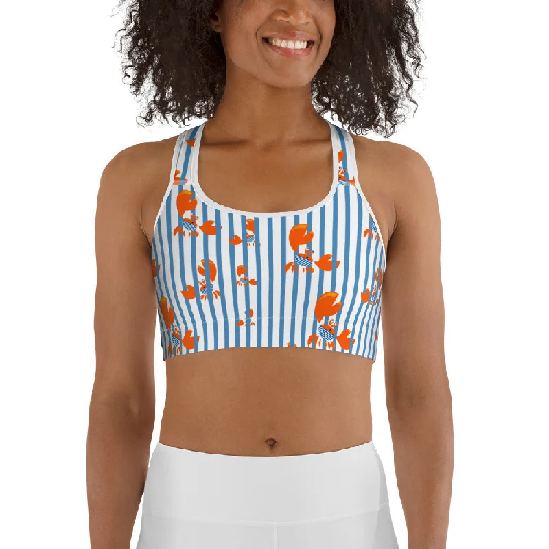 Stripes & Crabs Sports Bra