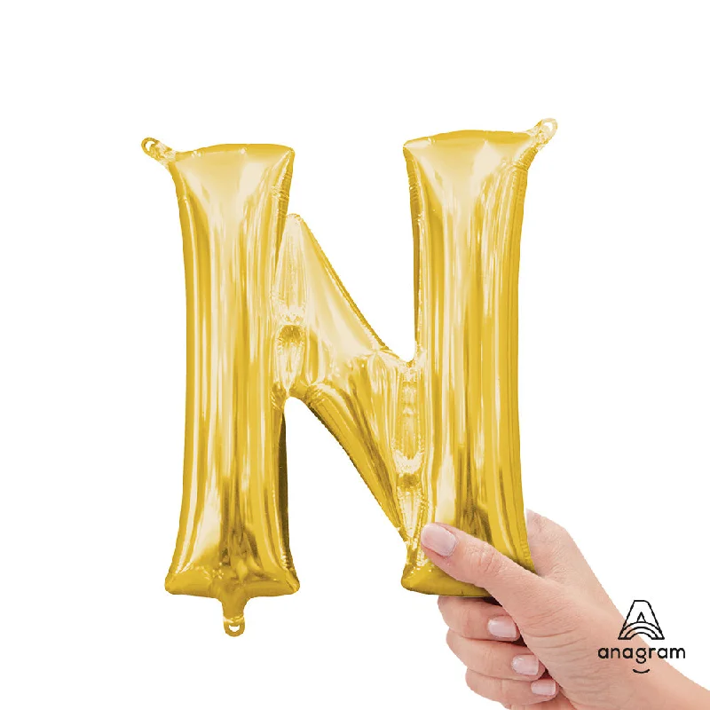 16 inch LETTER N - ANAGRAM - GOLD (AIR-FILL ONLY)