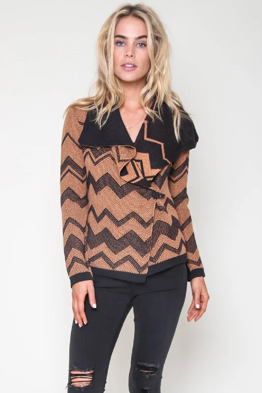 Malik Chevron Knit Jacket in Fairmont