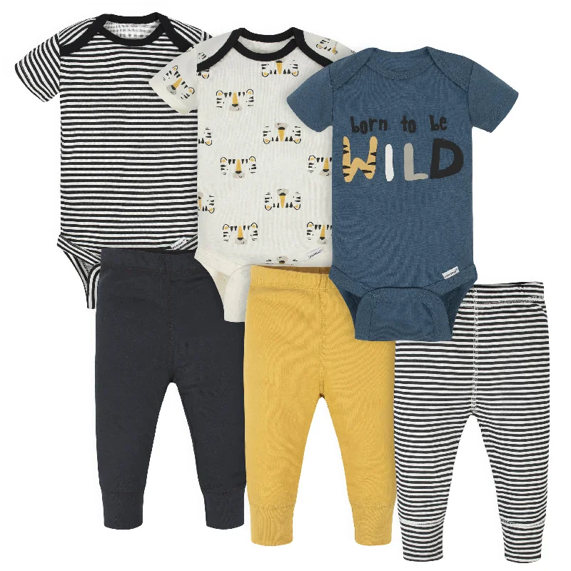 6-Piece Baby Boys Wild Onesies® Brand Bodysuits & Pants Set