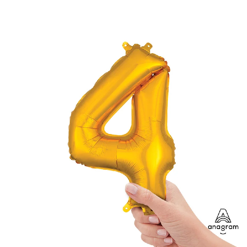 16 inch NUMBER 4 - ANAGRAM - GOLD (AIR-FILL ONLY)