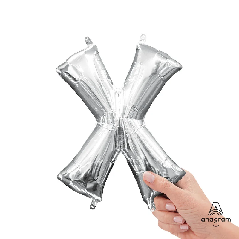 16 inch LETTER X - ANAGRAM - SILVER (AIR-FILL ONLY)